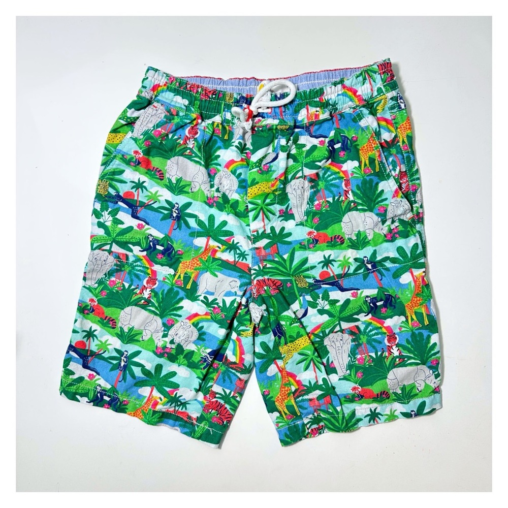 BODEN Tropical Jungle Print  Shorts - Boys 11 Year